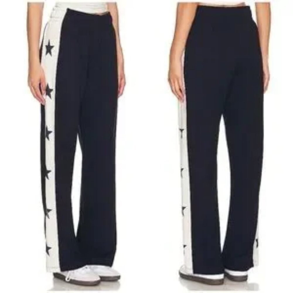 Lauren Moshi Black Track Pants with White Star Side Panel